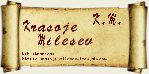 Krasoje Milešev vizit kartica